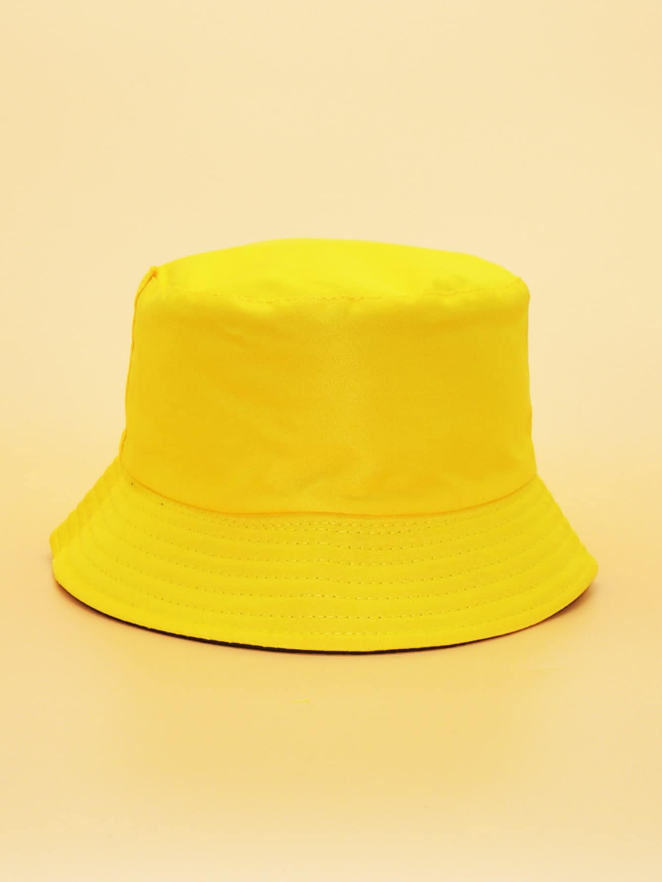 1pc Toddler Kids Solid Reversible Fashionable Bucket Hat For Daily Life - Yellow - View 1