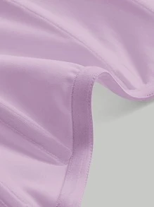 SHEIN MOD Ruched Bandana Hem Mesh Tube Top - Lilac Purple - View 3