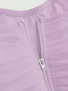 SHEIN MOD Ruched Bandana Hem Mesh Tube Top - Lilac Purple - View 4