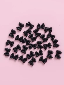 用 3D 美甲装饰改变你的指甲 30 件蝴蝶结指甲装饰 适合女性和女孩 DIY 指甲饰物 指甲宝石 指甲用品 - 黑色 - 查看 3