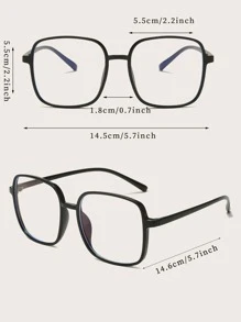 1 paire de lunettes carrées à la mode et minimalistes pour femmes avec verres transparents, pour la lecture quotidienne, les jeux, la télévision et les téléphones. Accessoires de lunettes transparentes pour femmes