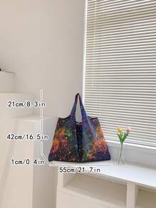 Túi Xách tay Nữ Tương phản ràng buộc Thiên hà Đôi tay cầm Sẵn sàng - Nhiều màu - Xem 7