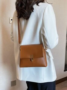 Túi Crossbody Nữ màu trơn Có thể điều chỉnh được Thanh lịch - màu nâu - Xem 4