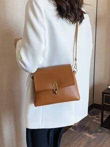 Túi Crossbody Nữ màu trơn Có thể điều chỉnh được Thanh lịch - màu nâu - Xem 5