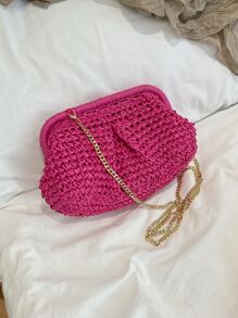 豪華晚餐包、晚餐包迷人、優雅、精緻、安靜豪華褶皺設計草袋紙度假霓虹粉紅色適合女士、女士、派對女孩、新娘完美適合派對、婚禮、舞會、晚餐/宴會、晚餐/宴會、最佳送給女性的禮物媽媽老師朋友伴娘 - 玫紅色 - 查看 4