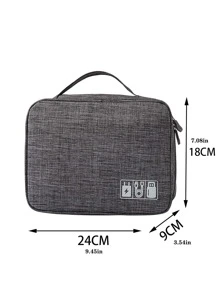 Minimalist Digital Bag Multi-compartment Portable Zipper For Travel Electronic Organizer Cable Bag Storage Bag Electronic Accessories Carry Case For Cable Cord Charger Phone Earphone Power Bank For Travel Gifts for Men - Dark Grey - View 6