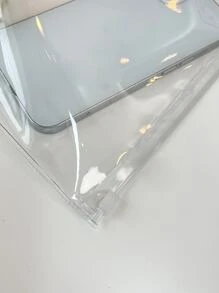 Bolsa cuadrada transparente de PVC minimalista para organizar maquillaje, herramientas de uñas, útiles escolares y artículos de viaje. Bolsa organizadora de maquillaje y artículos de viaje, ideal como regalo para mamá, de vuelta a la escuela o para vacaciones de verano. - transparente - Ver 6