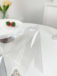 Bolsa cuadrada transparente de PVC minimalista para organizar maquillaje, herramientas de uñas, útiles escolares y artículos de viaje. Bolsa organizadora de maquillaje y artículos de viaje, ideal como regalo para mamá, de vuelta a la escuela o para vacaciones de verano. - transparente - Ver 9