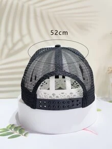 男嬰數字裝飾棒球帽適合夏天 - 黑與白 - 查看 3