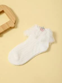 1 Bé Gái Tập Đi Đôi Ren Hoa & Dâu Tây Trang Trí Thời Trang Thủy Thủ Đoàn Tất Cho Cuộc Sống Hàng Ngày - trắng - Xem 3