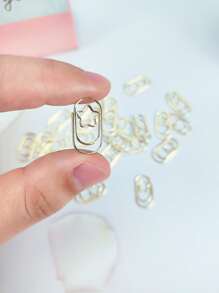 50pcs Solid Paper Clip, Minimalist Iron Mini Nons Paper Clip For Office, School Back To School,Back To School,School Supplies - Gold - View 1