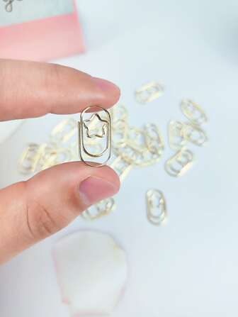 50 piezas de clips de papel sólidos, clips de papel mini de hierro minimalistas para oficina, escuela, regreso a clases, útiles escolares