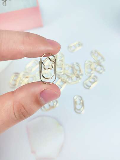 50pcs Solid Paper Clip, Minimalist Iron Mini Nons Paper Clip For Office, School Back To School,Back To School,School Supplies