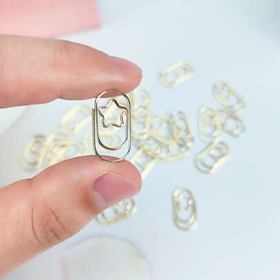 50个实心回形针，简约铁质迷你无痕回形针，适用于办公室、学校、返校季、开学季、学习用品