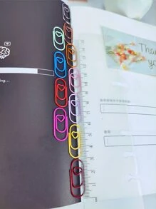 50 Cái Kẹp Giấy Màu, Kẹp Giấy Đa Năng Đơn Giản Cho Văn Phòng, Trường Học - Bạc - Xem 6