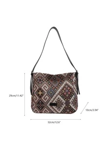 時尚休閒對比色帆布女士肩袋