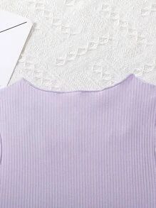 Girls Letter & Tropical Print Tank Top - Lilac Purple - View 4