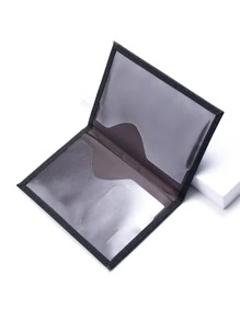 PU旅行護照套時尚2022女士護照夾套男士旅行證件 - 黑色 - 查看 3