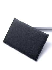 PU旅行護照套時尚2022女士護照夾套男士旅行證件 - 黑色 - 查看 6