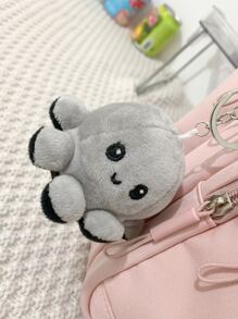 粉紅色經典背包字母貼片裝飾帶包飾物適合學校