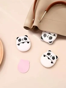 1 đĩa đựng xà phòng thiết kế hình gấu trúc hoạt hình, đĩa đựng xà phòng ngoài trời di động dễ thương - trắng - Xem 2