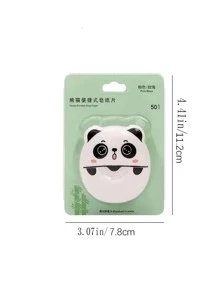 1 đĩa đựng xà phòng thiết kế hình gấu trúc hoạt hình, đĩa đựng xà phòng ngoài trời di động dễ thương - trắng - Xem 3