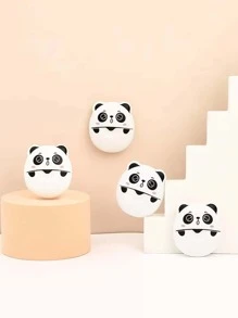 1 đĩa đựng xà phòng thiết kế hình gấu trúc hoạt hình, đĩa đựng xà phòng ngoài trời di động dễ thương - trắng - Xem 4