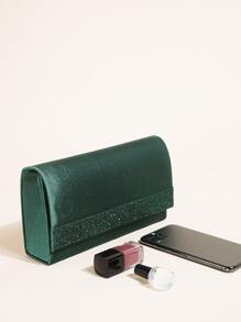 Túi Vuông Nắp Nhỏ Trang Trí Kim Cương Giả, Ví Cô Dâu Hoàn Hảo Cho Các Sự Kiện Tiệc Cưới, Dạ Hội & Tiệc - Màu xanh lá cây đậm - Xem 5