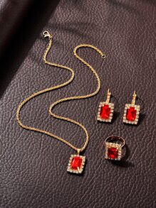 4入組/套水鑽裝飾首飾套裝 - 彩色 - 查看 1