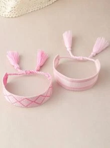 2pcs/set Tassel Decor Bracelet - Multicolor - View 2