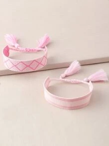 2pcs/set Tassel Decor Bracelet - Multicolor - View 4