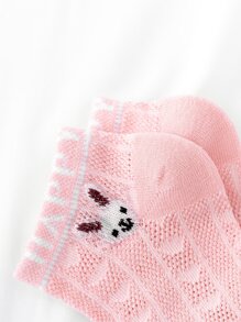 5對女童網眼卡通兔子短襪 - 彩色 - 查看 7