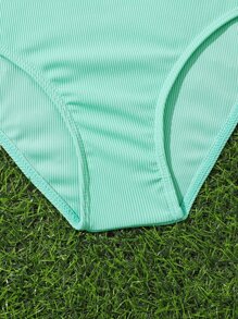 Tween Girl Color Block Wrap Bikini Set Summer Beach