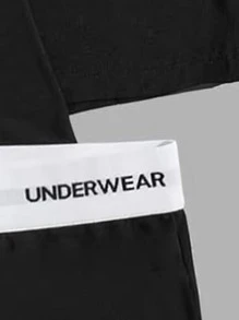 男士5入組腰部字母條帶平角內褲