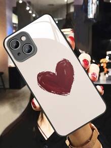 1 szt. Minimalistyczne etui na telefon w kształcie serca ze szkła kompatybilne z Apple i modelami, odpowiednie na Walentynki