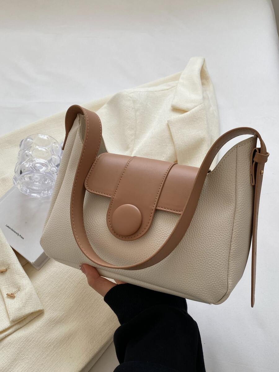 Colourblock Hobo Bag Medium Flap - Multicolor - View 1