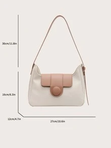 Colourblock Hobo Bag Medium Flap - Multicolor - View 6