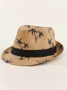 1 Mũ Boho Nam In Hình Cây Dừa Cho Kỳ Nghỉ - Màu Khaki - Xem 1