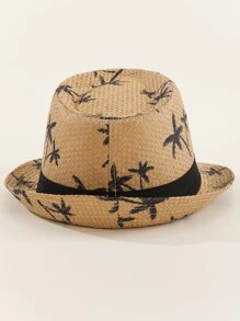 1 Mũ Boho Nam In Hình Cây Dừa Cho Kỳ Nghỉ - Màu Khaki - Xem 2