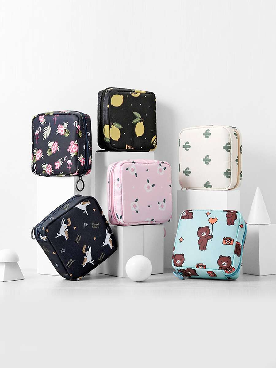 1 Băng Vệ Sinh Polyester Túi Bảo Quản Hoạt Hình Họa Tiết Ngẫu Nhiên Băng Vệ Sinh Túi Bảo Quản Cho Gia Đình - Nhiều màu - Xem 1