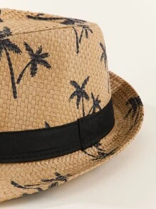 1 Mũ Boho Nam In Hình Cây Dừa Cho Kỳ Nghỉ - Màu Khaki - Xem 6