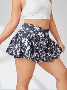 大碼紮染圖案寬腰帶腰運動裙褲帶手機袋