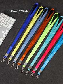 1pc Solid Color Long Lanyard, Simple Multi-purpose Neck Lanyard For ID Badge Wallet - Black - View 4