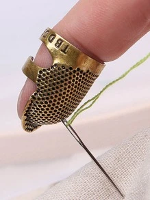 1pc Copper Alloy Sewing Thimble, Minimalist Sewing Thimble For Home - Multicolor - View 3