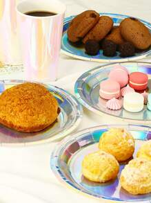 30个/套一次性纸盘，派对用全息一次性圆形纸盘