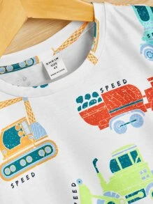 SHEIN Toddler Boys Cartoon Graphic Tee - Multicolor - View 3