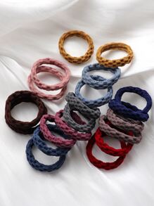 20pcs Solid Hair Ties For Daily Use For Women Hairstyles Casual,Woman Head Accessories, Woman Hair Accessories Ponytail Holders Hair Elastics Hair Rubber Bands Scrunchies Hair Rope Elastic Hair Tie, Hair Bobbles ,Gym Sport Outfit Gym Beauty Makeup Woman Accessories Elastic Band - Multicolor - View 3