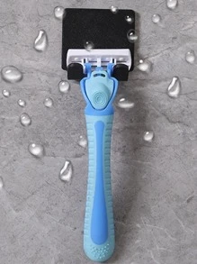 1pc Random Plastic Shaver Holder, Minimalist Wall Mounted Razor Storage Rack For Bathroom - Black - View 2