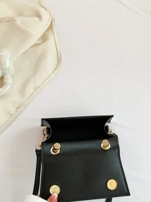 Mini Flap Square Bag Knot Decor Handle Minimalist For Teen Girls Women College Students,Rookies & White-collar Workers Perfect for Office,Work ,Business,Commute Best Work Bag for Women