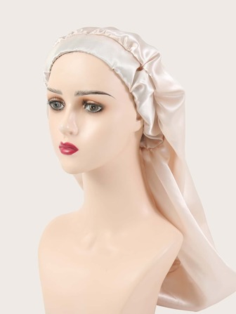 1pc Women's Soft And Silky Satin Hair Cap, Elastic Hair Care Sleep Cap, Extra Large Size Suitable For Natural Hair And Curly Hair, Loose And Comfortable With Nighttime Sleep